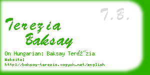 terezia baksay business card
